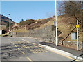 Wire-reinforced stone banking on hillside, Blaenrhondda 