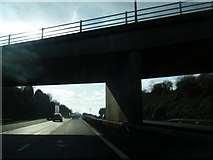 ST0180 : M4 passes under Fforest Road overbridge near Llanharry by Colin Pyle