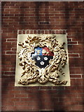 SJ4692 : Coat of arms above the door of No8 Vicarage Place, Prescot by Alexander P Kapp