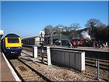 ST5714 : Trains ancient and modern at Yeovil Junction station by Rod Allday