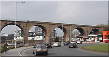 SD8332 : Burnley College (UCLAN) and the Viaduct from Active Way by Robert Wade