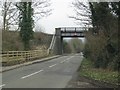 Road from Childswickham passes under the disused railway line