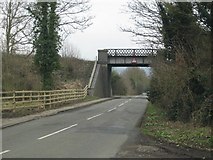 SP0838 : Road from Childswickham passes under the disused railway line by Sarah Charlesworth