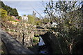 The view upstream from a bridge on an old section of the B3233 near Combrew