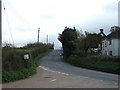 Junction of minor road with B3179 approaching Woodbury