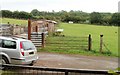 Old railway wagons used as sheds near Pentre Lane