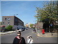 Looking north-northwest up Shepherdess Walk