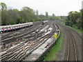 Tube and train tracks east of Wembley Park station