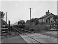 Train at Trummery level crossing