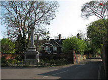 SK5539 : Lenton War Memorial and the Albert Ball Memorial Homes by John Sutton