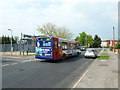 Bus heading towards the junction of Martin and St Alban