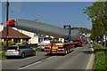 A convoy of Wind Turbine Blades passing through Braunton on their way to the Fullabrook Down Wind Farm