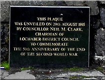 NN1074 : Memorial plaque, Fort William by Kenneth  Allen