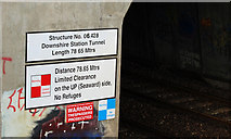J4288 : Tunnel sign, Downshire station by Albert Bridge
