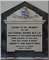 St Mary, Tuddenham - Wall monument