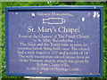 TQ7608 : Sign for St Mary's Chapel ruins by Oast House Archive