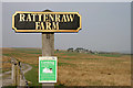 NY8594 : Rattenraw Farm sign by Walter Baxter