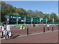 TQ2979 : Press stands in  Green Park in preparation for the Royal Wedding by PAUL FARMER