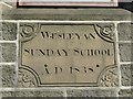 Datestone on the former Wesleyan Sunday School, Denholme