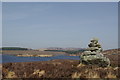 NX4490 : Cairn & view across Loch Macaterick by Leslie Barrie