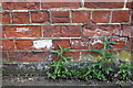 Benchmark on the south parapet of the Bath Road railway bridge