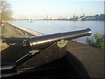 TQ4279 : Cannon at Woolwich Dockyard by Marathon