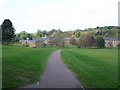 View across grass to halls of residence, University of Nottingham