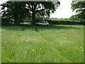 Abandoned Peugeot near path to Highfields Farm