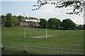 SJ9272 : Goalposts at The Tip, Macclesfield by Robin Stott