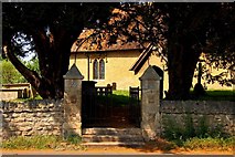 SU5996 : Church gates in Drayton St Leonard by Steve Daniels