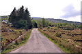 Minor road to a public parking area at Arivegaig