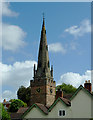 The spire of St Benedict Biscop Church at Wombourne, Staffordshire