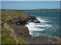 SH5186 : Rough seas, Moelfre, Anglesey by Peter Barr