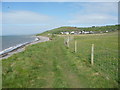 The coast path approaching Aberarth from the south