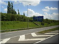 SP7554 : Junction 15 exit slip road southbound from M1 by Colin Pyle