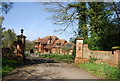 Gated entrance off the Greensand Way