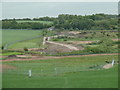 River Rother valley and route of closed footpath