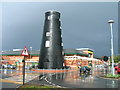 Disused windmill and supermarket, Goole