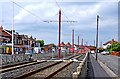 Tramway reconstruction by Gloucester Avenue looking north, Cleveleys