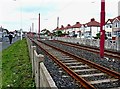 Tramway reconstruction by Gloucester Avenue looking north, Cleveleys