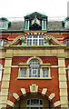 Clock turret and facade, Cambridge House, Wood Green