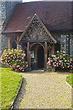 TL2100 : South porch, St Margaret's Church, Ridge, Hertfordshire by Jim Osley
