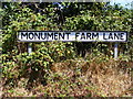 TM2242 : Monument Farm Lane sign by Geographer