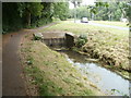 Drainage channel enters an underground conduit, Duffryn Drive, Newport