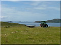 Tractor and trailer above Port Mhaire