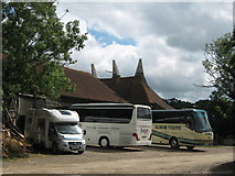 TQ8125 : Great Dixter Oast House and coaches by David Anstiss