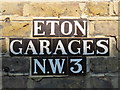 Sign for Eton Garages, NW3