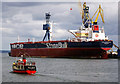 J3576 : Boat and ship at Belfast by Rossographer