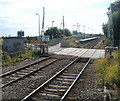 Rhoose level crossing - barriers up