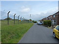 Outside the Qinetiq site, at the top of Pennar Road.